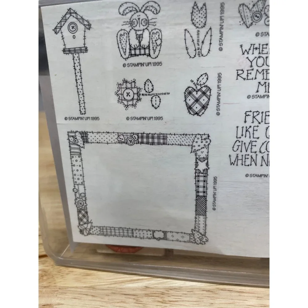 Stampin‎ Up Mounted Rubber Stamp QUILTS GIVE COMFORT